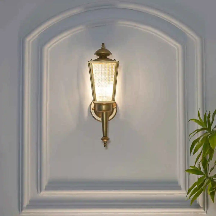 Aine 2 Indoor and Outdoor Shining Brass Finish Wall Light