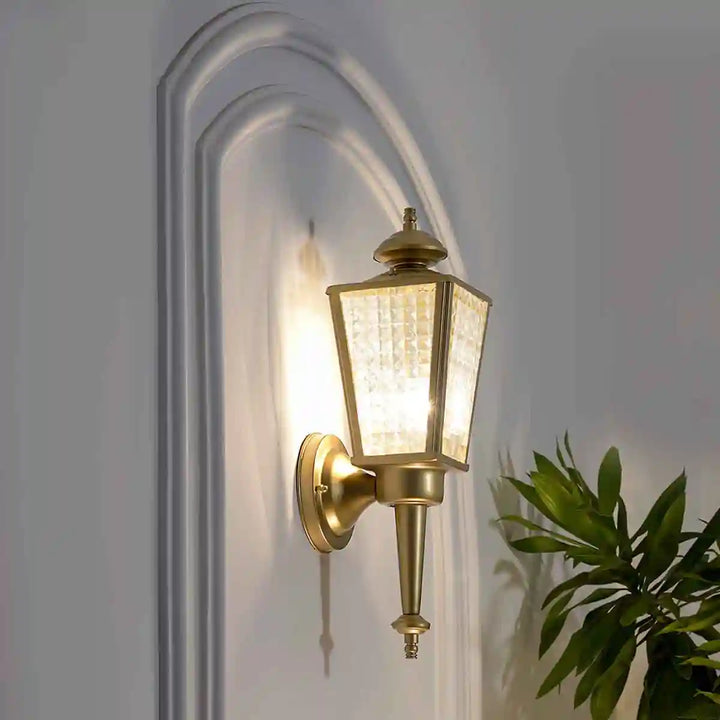 Aine 2 Indoor and Outdoor Shining Brass Finish Wall Light