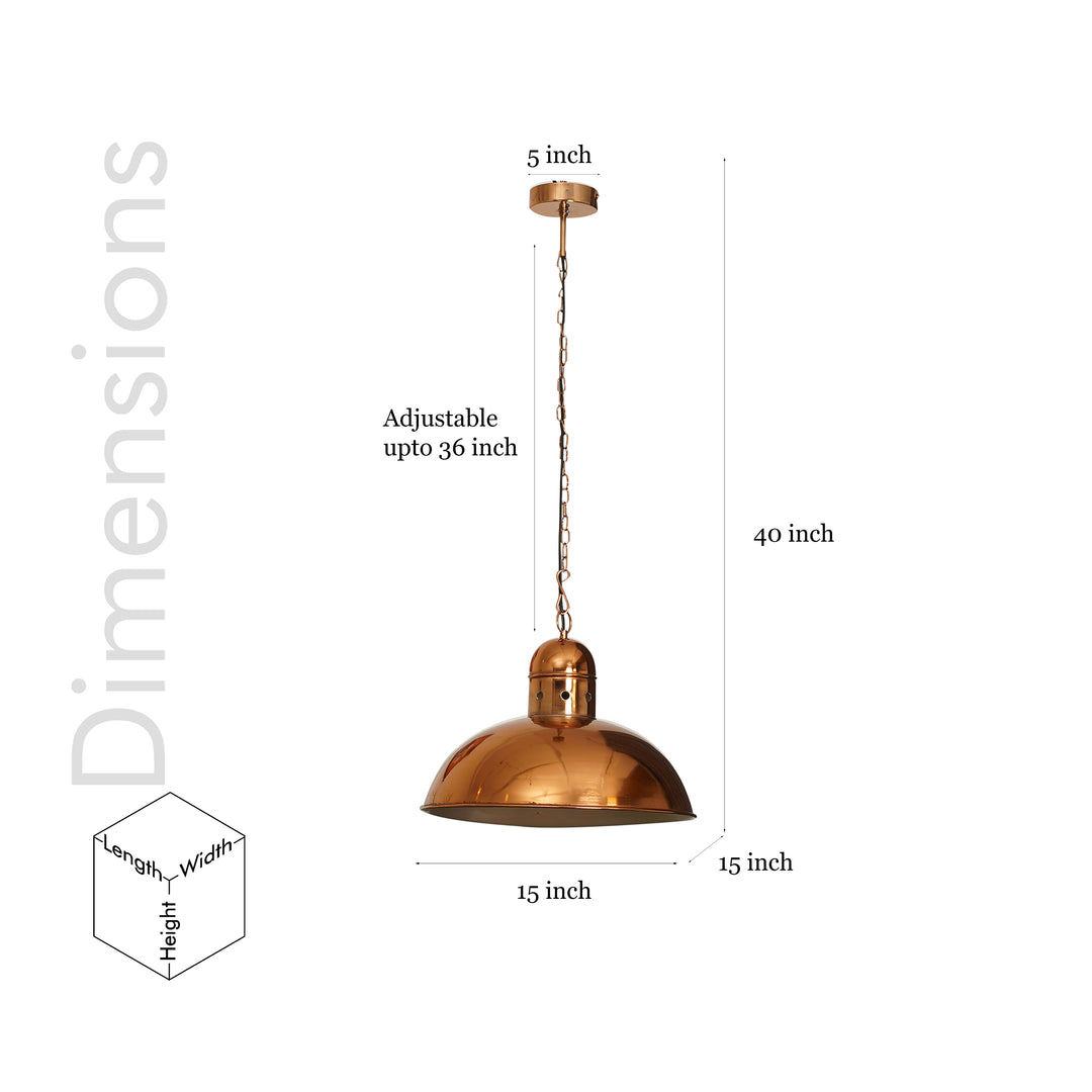 ENDON Modern Dome Pendant Light in Brass Finish Metal | E27 Holder | Filament LED Bulb Included | Decorative Ceiling Hanging Light for Dining Room, Kitchen Island, Living Room, Bedroom, Café & Restaurant