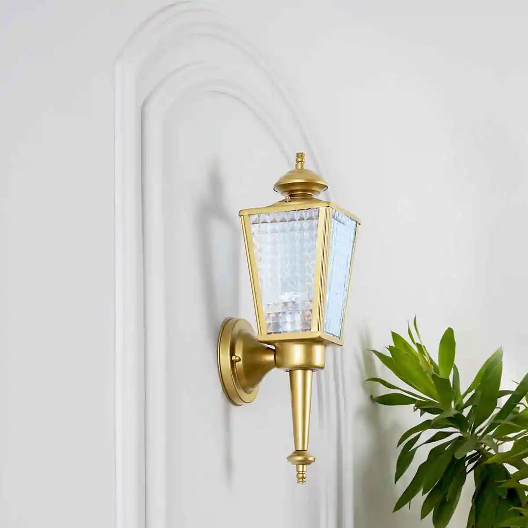 Aine 2 Indoor and Outdoor Shining Brass Finish Wall Light