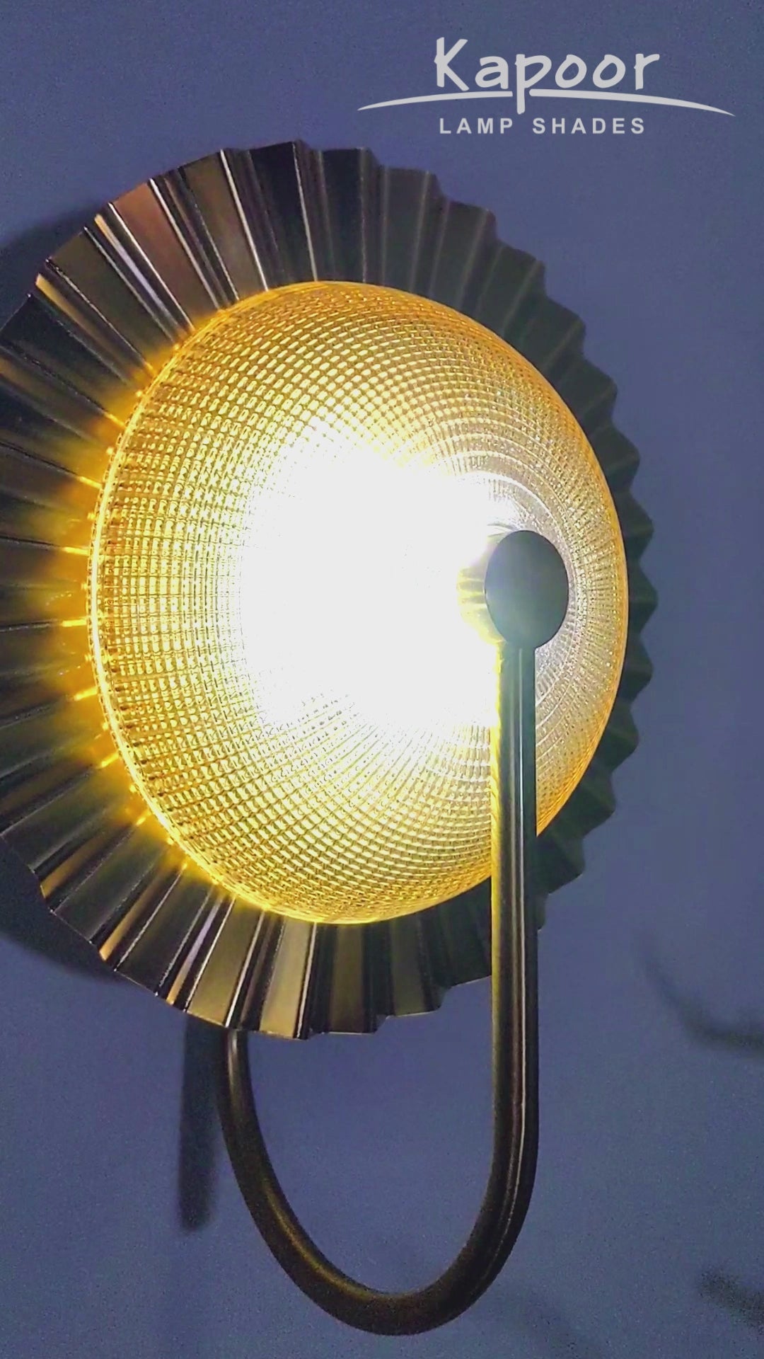 BEXLAY Single Light LED Wall Fitting In Brass  Finish Metal With Amber Glass