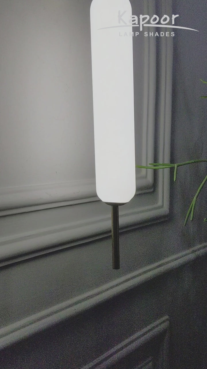 KUOMBI Integrated 3 Light LED Wall Fitting In Brass Finish Metal With Milky White Glass