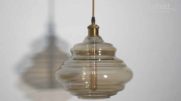 OSLO Gray Lustre Layered Glass Hanging Pendant Light