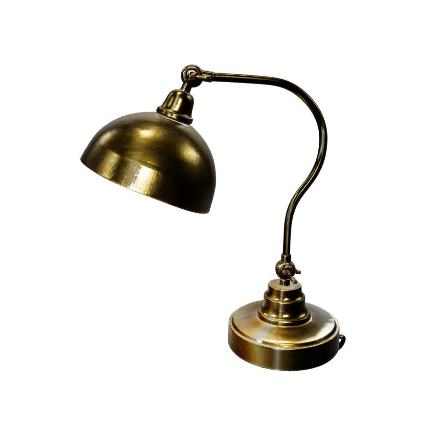 HESLEY Brass Finish Metal Indian Ethnic Study Table Lamp