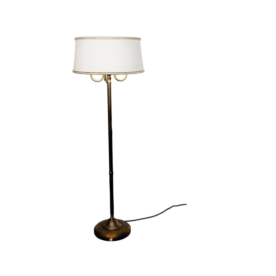STIFFEL Pure Brass Floor Lamp With Off White Cotton Shade