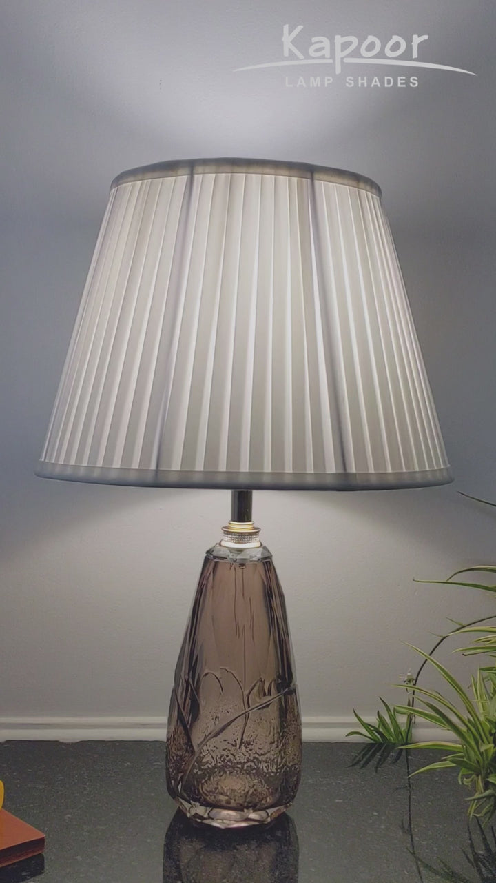 DITTY Champagne Color Solid Crystal glass And Brass Finish Metal With White Cotton Shade