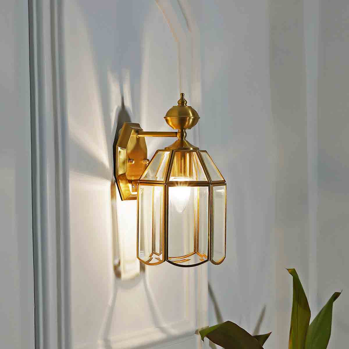 Antique Brass Lanterne Slim A Outdoor Wall Lamp (LED, TRIAC