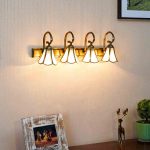 Galaxy Brass and Glass Four Arm Wall Picture Light